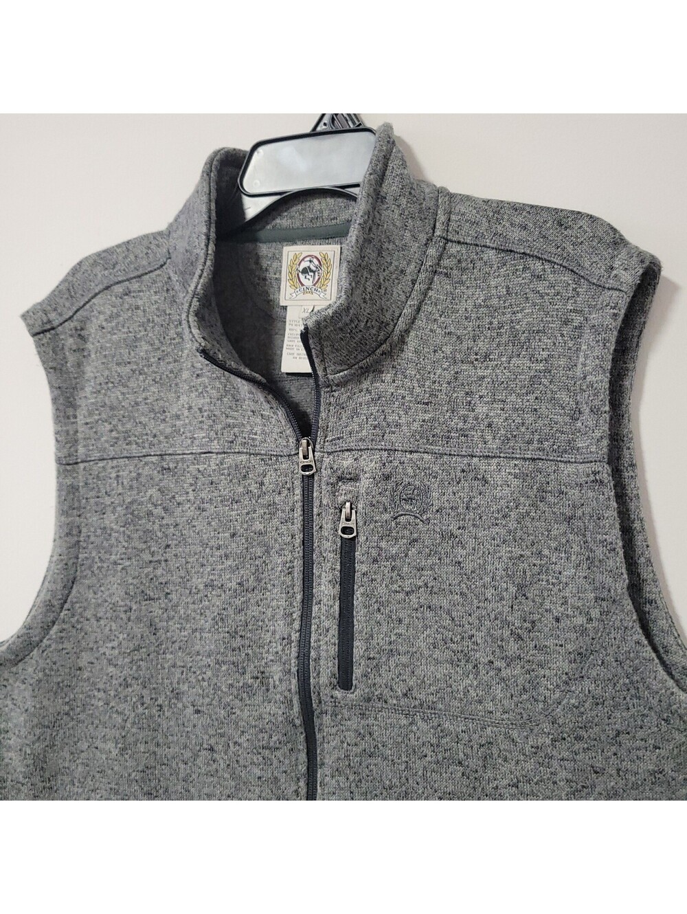 Cinch Sweater Vest Mens XL Gray Full Zip Knit Fleece Western Outdoor